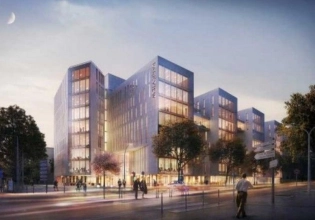 perspective de l'immeuble la nuit en 3D