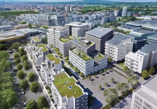 Vue aérienne de l'immeuble